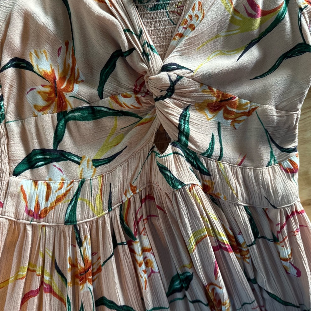 Angie Pink and Green Patterned Dress